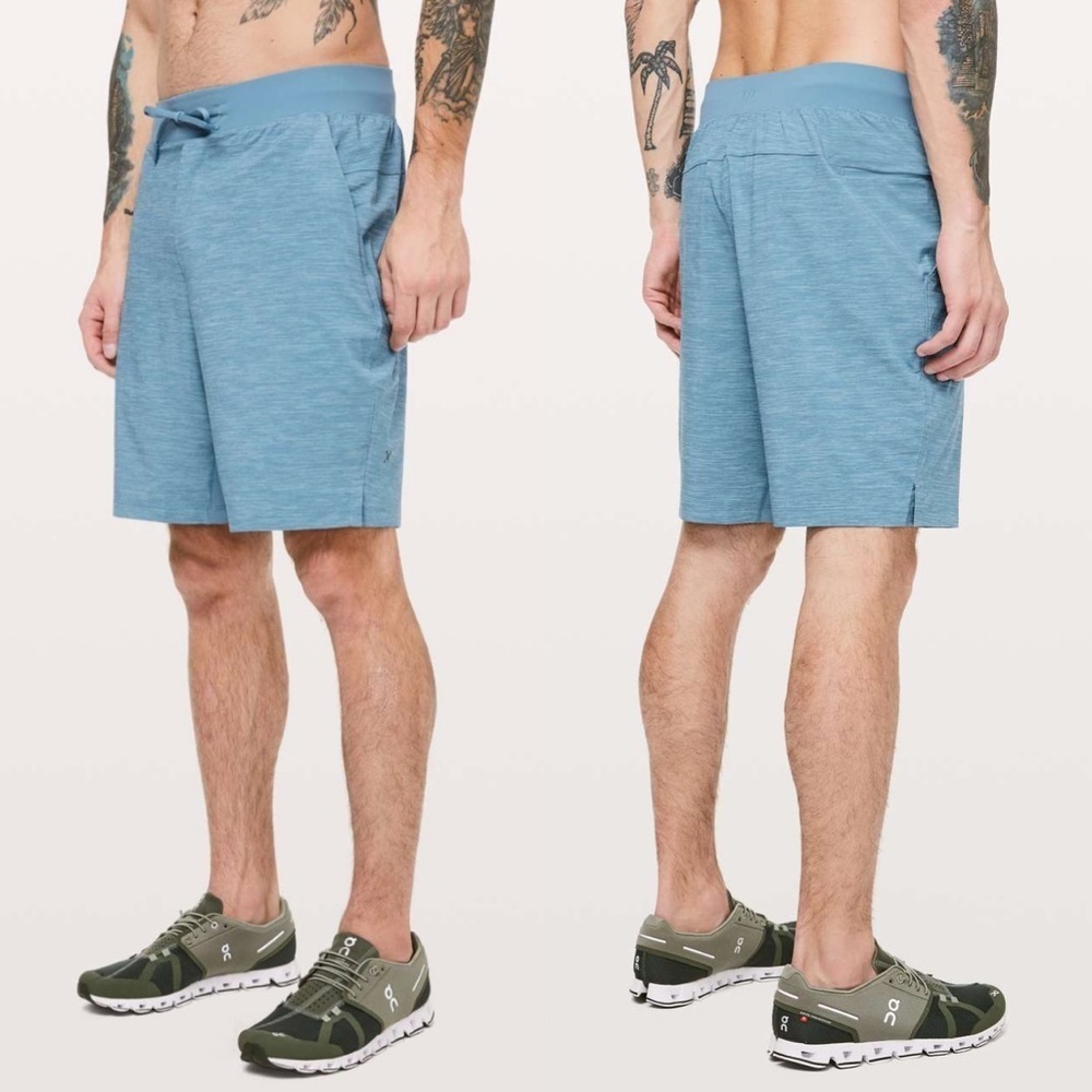 Lululemon T.H.E. Short 9" Lined Heather Allover Blue Cast Utility Blue